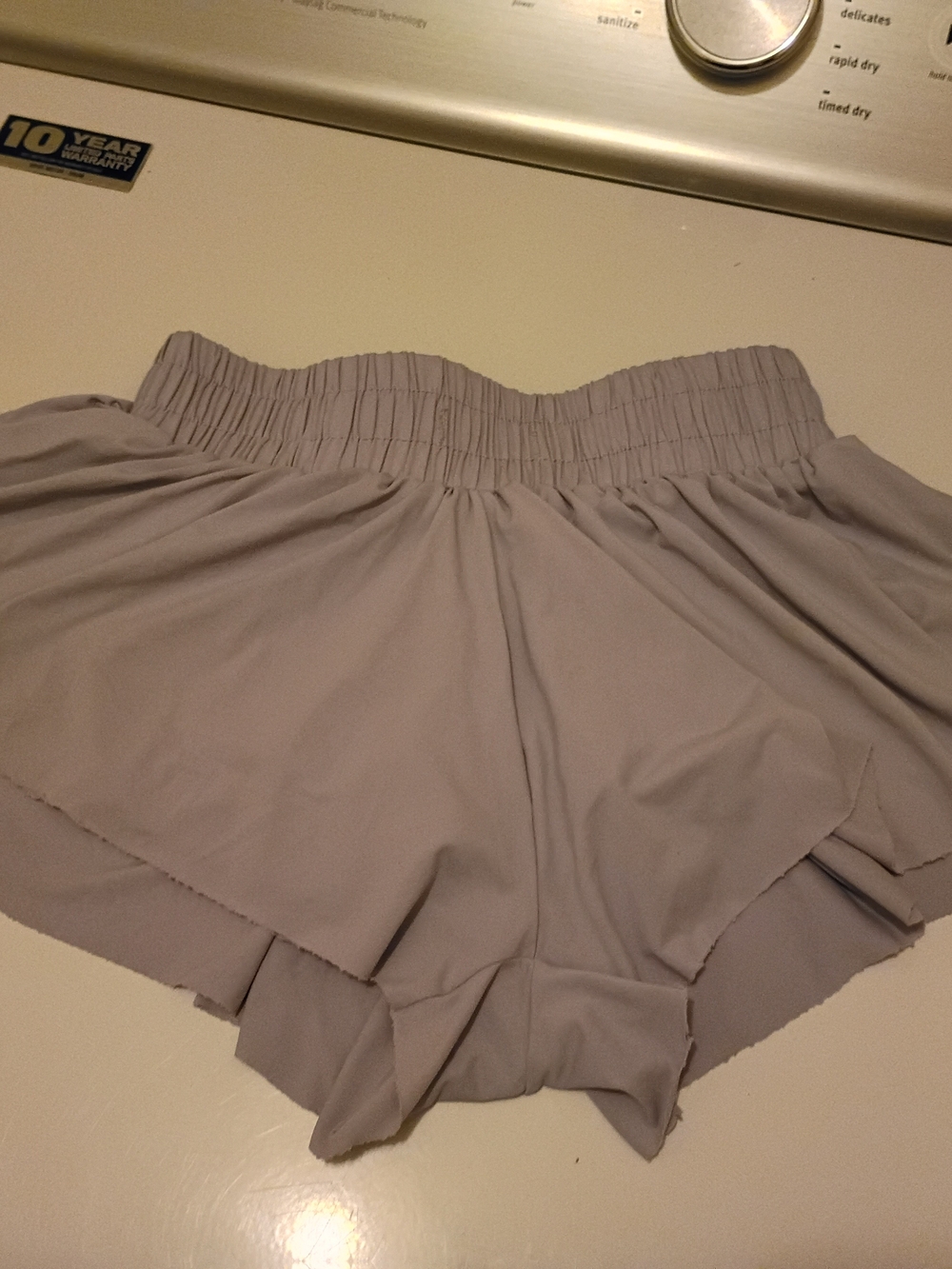 Katie J NYC Light Gray Elastic-Waist Athletic Shorts